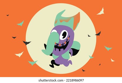 Feria del personaje de caricatura de Halloween Fi Ta Khon fantasma malvado en arte vectorial