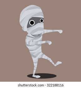 Halloween cartoon character set mummy