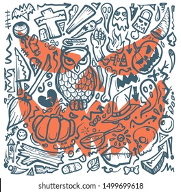 Halloween cartoon characters can be used for demonstrations, pumpkins, owls,