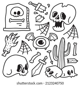 halloween cartoon doodle illustration design for coloring, backgrounds, stickers, logos, symbol, icons and more