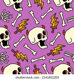 halloween cartoon doodle pattern design