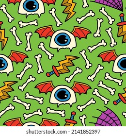 halloween cartoon doodle pattern design