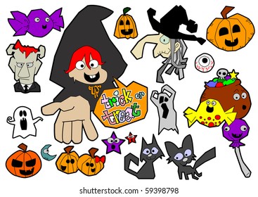 Halloween cartoon elements