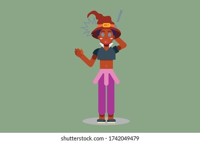 Halloween cartoon elements. This character illustration can use as a sticker also.