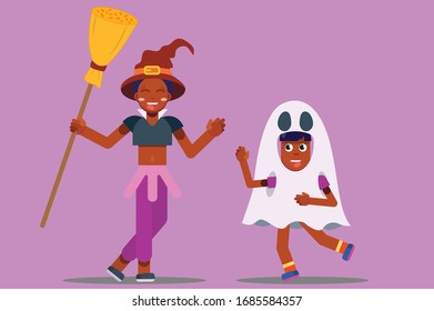 Halloween cartoon elements (vector also available). Characters of Halloween time, this character illustration can use as a sticker also.