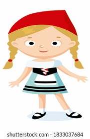 Halloween Cartoon Girl Disguised as Gretel