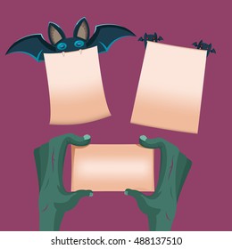 Halloween Cartoon Graphic Paper Template Vector