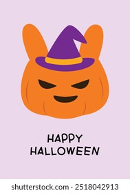 Tarjeta de felicitación de dibujos animados de Halloween para el festival. Truco o trato para celebración y festival