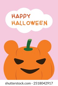 Tarjeta de felicitación de dibujos animados de Halloween para el festival. Truco o trato para celebración y festival