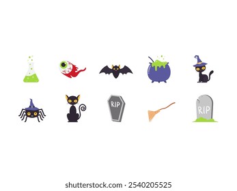 Halloween Cartoon Illustration Element Set