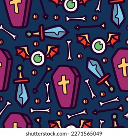 Halloween cartoon illustration pattern design