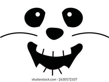 Halloween cartoon isolated vector illustration face on the white background.