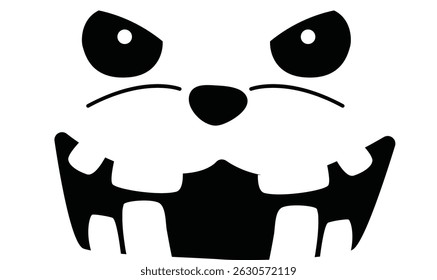 Halloween cartoon isolated vector illustration face on the white background.