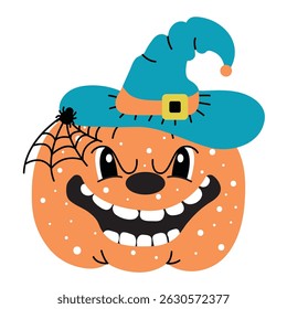 Halloween cartoon isolated vector illustration on the white background.