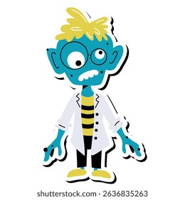Halloween cartoon isolated vector sticker on the white background.