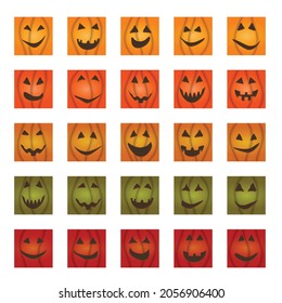 halloween cartoon pumpkin face social media post template