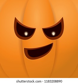 Halloween cartoon pumpkin with face . Vector cartoon Illustration of  Carved pumpkin into jack-o-lanterns for halloween banners and posters and layout.