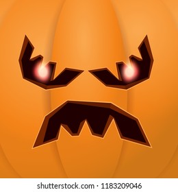 Halloween cartoon pumpkin with face . Vector cartoon Illustration of  Carved pumpkin into jack-o-lanterns for halloween banners and posters and layout.