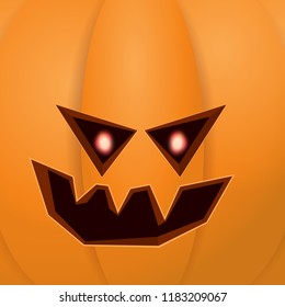Halloween cartoon pumpkin with face . Vector cartoon Illustration of  Carved pumpkin into jack-o-lanterns for halloween banners and posters and layout.