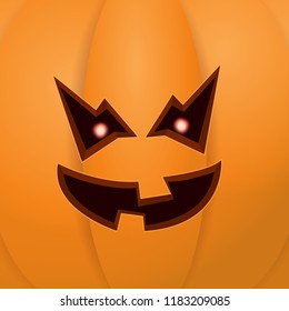 Halloween cartoon pumpkin with face . Vector cartoon Illustration of  Carved pumpkin into jack-o-lanterns for halloween banners and posters and layout.