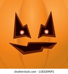 Halloween cartoon pumpkin with face . Vector cartoon Illustration of  Carved pumpkin into jack-o-lanterns for halloween banners and posters and layout.