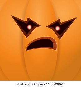 Halloween cartoon pumpkin with face . Vector cartoon Illustration of  Carved pumpkin into jack-o-lanterns for halloween banners and posters and layout.