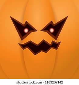 Halloween cartoon pumpkin with face . Vector cartoon Illustration of  Carved pumpkin into jack-o-lanterns for halloween banners and posters and layout.