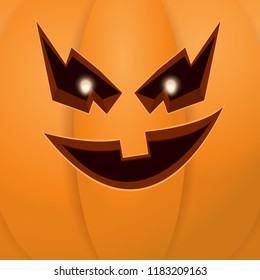 Halloween cartoon pumpkin with face . Vector cartoon Illustration of  Carved pumpkin into jack-o-lanterns for halloween banners and posters and layout.