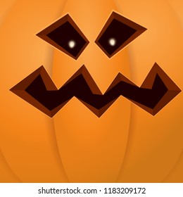 Halloween cartoon pumpkin with face . Vector cartoon Illustration of  Carved pumpkin into jack-o-lanterns for halloween banners and posters and layout.