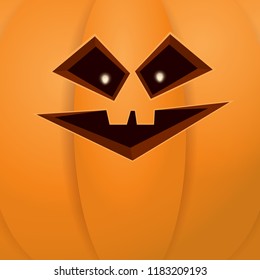 Halloween cartoon pumpkin with face . Vector cartoon Illustration of  Carved pumpkin into jack-o-lanterns for halloween banners and posters and layout.