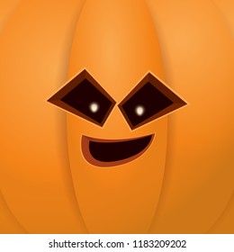 Halloween cartoon pumpkin with face . Vector cartoon Illustration of  Carved pumpkin into jack-o-lanterns for halloween banners and posters and layout.