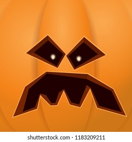 Halloween cartoon pumpkin with face . Vector cartoon Illustration of  Carved pumpkin into jack-o-lanterns for halloween banners and posters and layout.
