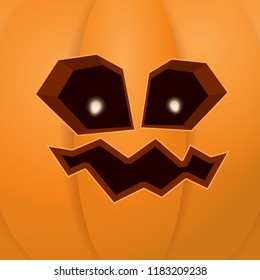 Halloween cartoon pumpkin with face . Vector cartoon Illustration of  Carved pumpkin into jack-o-lanterns for halloween banners and posters and layout.