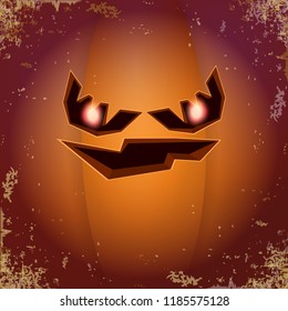 Halloween cartoon pumpkin with face . Vector cartoon Illustration of Carved pumpkin into jack-o-lanterns for halloween banners and posters and layout.