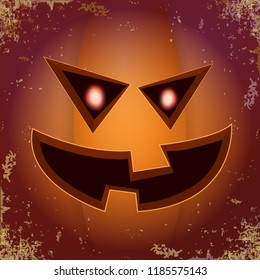 Halloween cartoon pumpkin with face . Vector cartoon Illustration of Carved pumpkin into jack-o-lanterns for halloween banners and posters and layout.