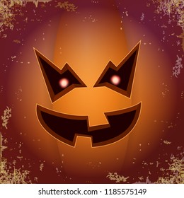 Halloween cartoon pumpkin with face . Vector cartoon Illustration of Carved pumpkin into jack-o-lanterns for halloween banners and posters and layout.