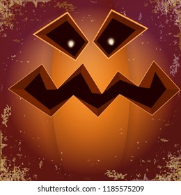 Halloween cartoon pumpkin with face . Vector cartoon Illustration of Carved pumpkin into jack-o-lanterns for halloween banners and posters and layout.