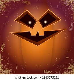 Halloween cartoon pumpkin with face . Vector cartoon Illustration of Carved pumpkin into jack-o-lanterns for halloween banners and posters and layout.