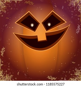 Halloween cartoon pumpkin with face . Vector cartoon Illustration of Carved pumpkin into jack-o-lanterns for halloween banners and posters and layout.