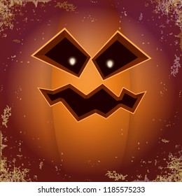 Halloween cartoon pumpkin with face . Vector cartoon Illustration of Carved pumpkin into jack-o-lanterns for halloween banners and posters and layout.