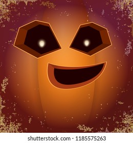 Halloween cartoon pumpkin with face . Vector cartoon Illustration of Carved pumpkin into jack-o-lanterns for halloween banners and posters and layout.