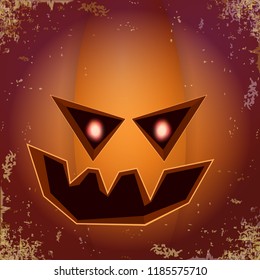 Halloween cartoon pumpkin with face . Vector cartoon Illustration of Carved pumpkin into jack-o-lanterns for halloween banners and posters and layout.