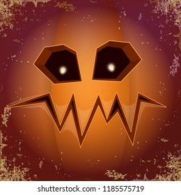 Halloween cartoon pumpkin with face . Vector cartoon Illustration of Carved pumpkin into jack-o-lanterns for halloween banners and posters and layout.