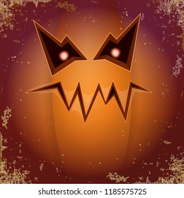 Halloween cartoon pumpkin with face . Vector cartoon Illustration of Carved pumpkin into jack-o-lanterns for halloween banners and posters and layout.