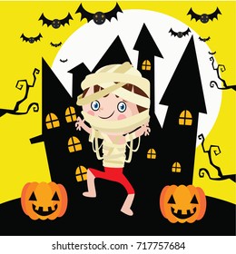 Halloween cartoon series set. 
