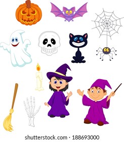 Halloween cartoon set