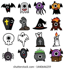 Halloween Cartoon set - vector