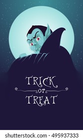 Halloween cartoon vampire character. Trick-or-Treat illustration. Vector EPS10