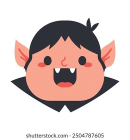 Halloween cartoon vampire vector icon isolated on a white background.
