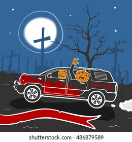 Halloween Cartoon Vector Illustration